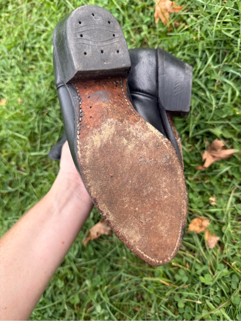 Vintage Boulet Black Leather Western Combat Boots - Unbranded - Picture 4 of 10